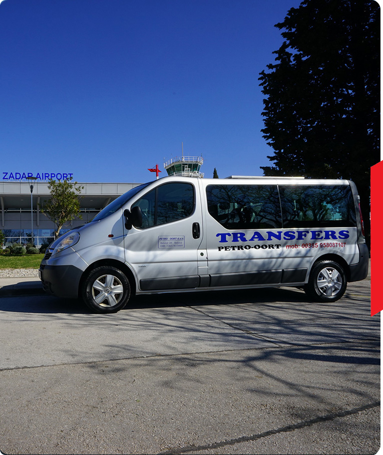 Airport transfer van at Zadar Airport
